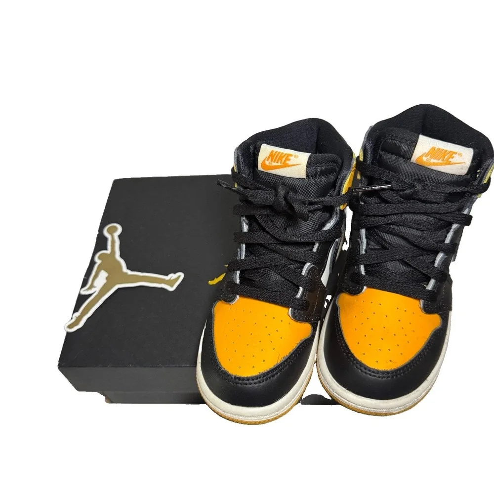 Nike Air Jordan 1 Retro High OG Toddler Taxi Yellow Toe AQ2665-711 Size 9C
